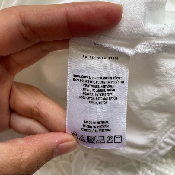 Anthropologie Charleston Lace Short Sleeve Mini White Sheath Dress size US 4 - Picture 10 of 10